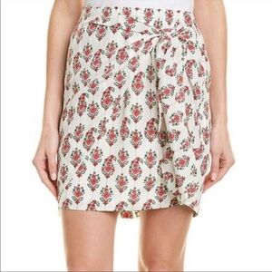 Club Monaco Layli Floral Silk Front Tie Skirt Size 2